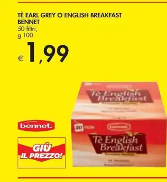 Bennet Te earl grey o english breakfast bennet 50 filtri g 100 offerta