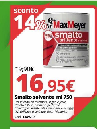 Brico Io Smalto solvente ml 750 offerta