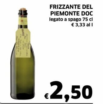 Ecu Discount Frizzante Del Piemonte DOC legato a spago 75 cl offerta
