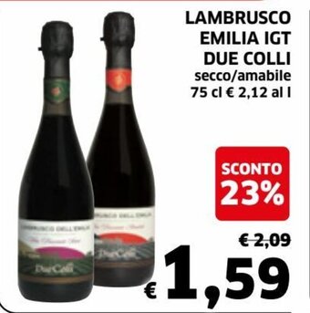 Lambrusco Emilia IGT Due Colli secco/amabile 75 cl