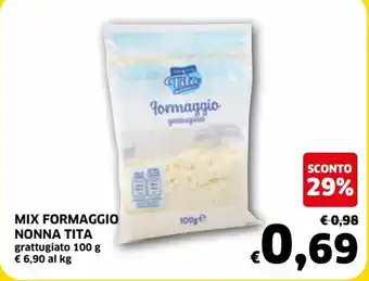 Ecu Discount Nonna Tita Mix Formaggio grattugiato 100 g offerta