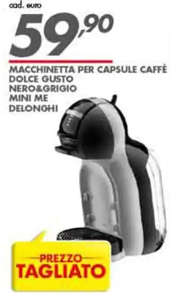 Italmark Delonghi Macchinetta per Capsule Caffè Dolce Gusto Nero & Grigio Mini Me offerta