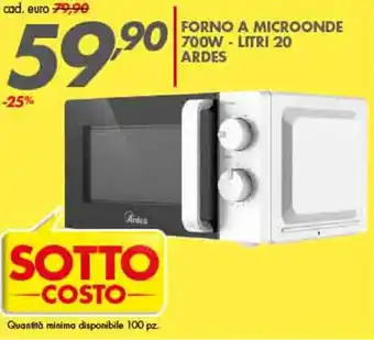 Italmark Ardes Forno a Microonde 700W - 20 litri offerta