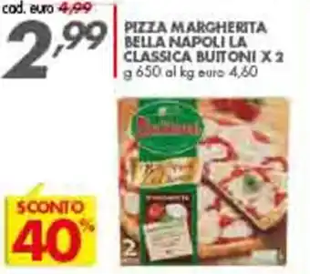 Italmark Buitoni Pizza Margherita Bella Napoli La Classica x 2 650 g offerta