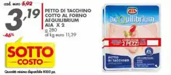Italmark Aia aeQuilibrium Petto di Tacchino Cotto Al Forno x 2 280 g offerta