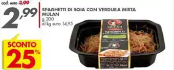 Italmark Mulan Spaghetti di Soia con Verdura Mista 200 g offerta
