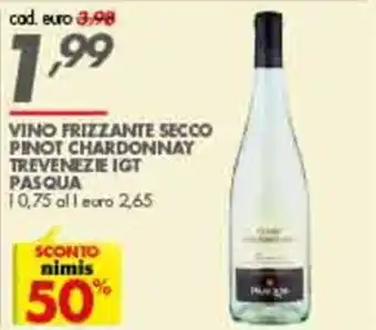 Italmark Pasqua Vino Frizzante Secco Pinot Chardonnay Treveneze IGT 0,75 L offerta