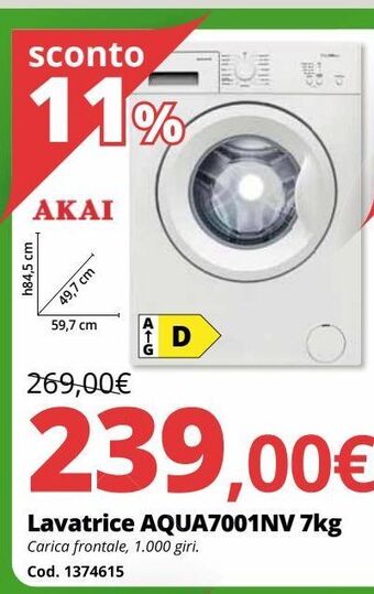 Brico Io Lavatrice aqua7001nv 7kg offerta