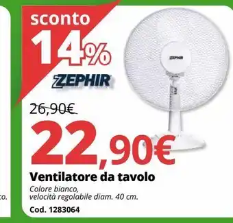 Brico Io Ventilatore da tavolo zephir offerta