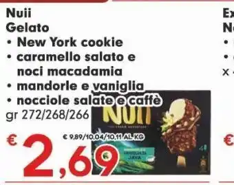 Despar Nuii gelati new york cookie / caramello salato e noci macadamia / mandorle e vaniglia /nocciole salate e caffe offerta