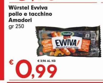 Despar Wurstel evviva pollo e tacchino amadori gr 250 offerta