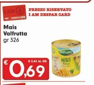 Despar Mais valfrutta gr 326 offerta