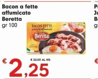 Despar Bacon a fette affumicato beretta gr 100 offerta
