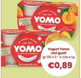 Despar Yogurt yomo vari gusti gr 125 x 2 offerta