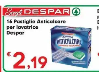 Despar 16 pastiglie anticalcare per lavatrice despar offerta