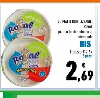 Conad 25 piatti riutilizzabili royal offerta