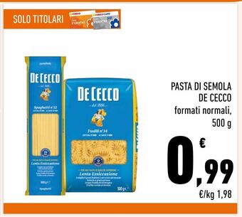 Conad Pasta di semola de cecco offerta