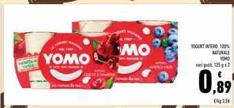 Conad Yogurt intero 100% naturale yomo offerta