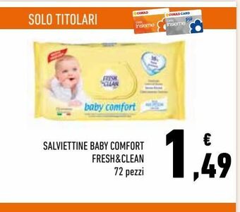 Conad Salviettine baby comfort fresh&clean offerta