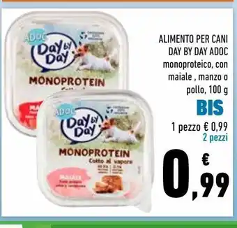 Conad Superstore Alimento per cani day by day adoc nomoproteico con maiale, manzo, pollo 100 g - 2 pezzi offerta