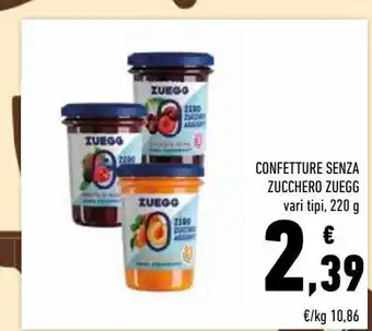 Conad Confetture senza zucchero zuegg offerta