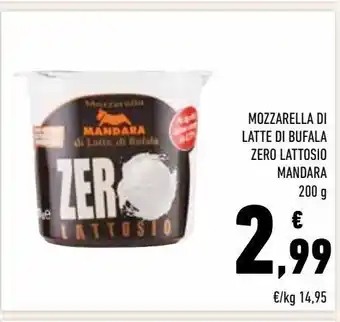 Conad Mozzarella di latte di bufala zero lattosio mandara offerta
