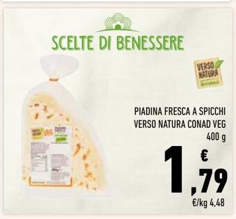 Conad Piadina fresca a spicchi verso natura conad veg offerta
