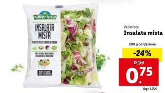 Lidl Vallericca Insalata mista 200 g offerta