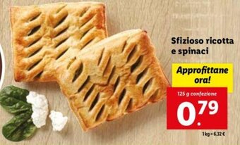Lidl Sfizioso ricotta e spinaci 125 g offerta