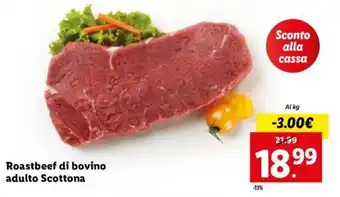 Lidl Roastbeef di bovino adulto Scottona offerta