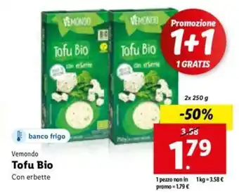 Lidl Vemondo Tofu Bio Con erbette 2x 250 g offerta