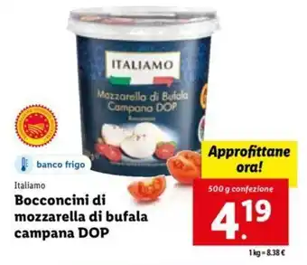 Lidl Italiamo Bocconcini di Mozzarella di Bufala Campana DOP 500 g offerta