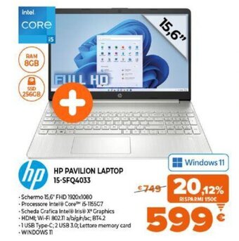 Expert hp Pavilion Laptop 15-SFQ4033 offerta