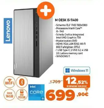 Expert Lenovo M-Desk I5-11400 offerta