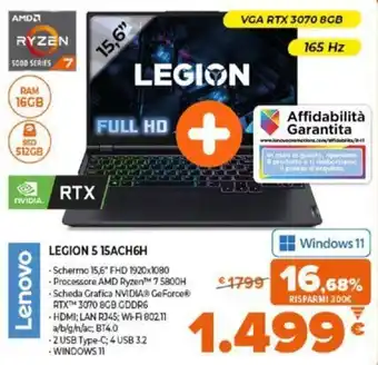 Expert Lenovo Legion 5 15ACH6H offerta