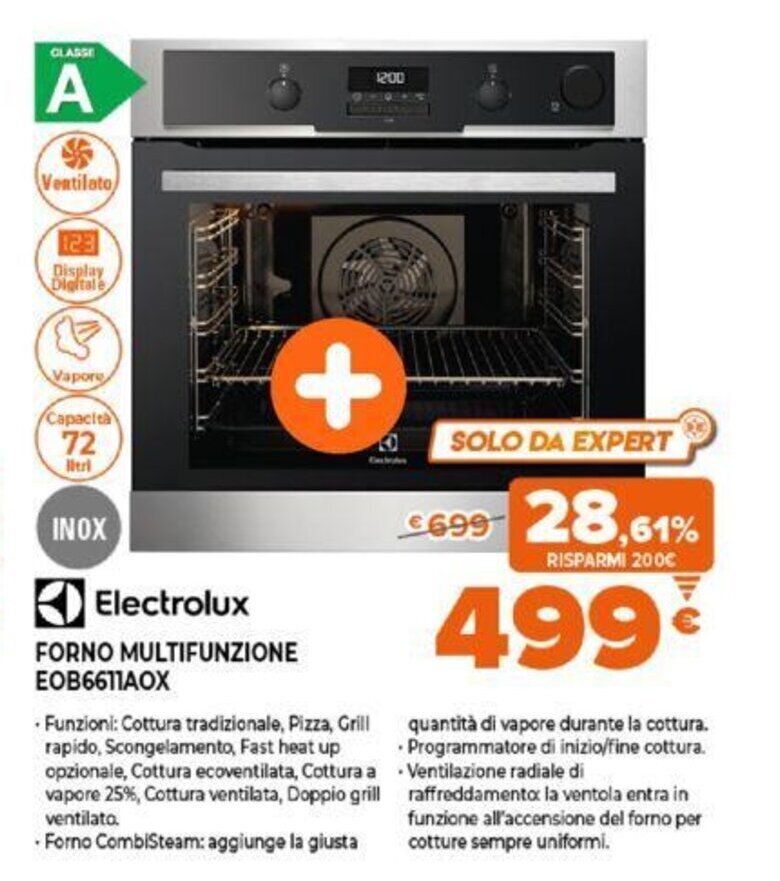 Electrolux Forno Multifunzione EOB6611AOX offerta di Expert