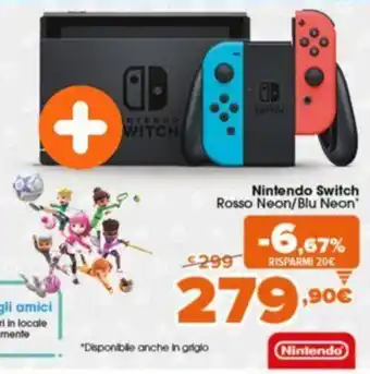 Expert Nintendo Switch Rosso Neon/Blu Neon offerta