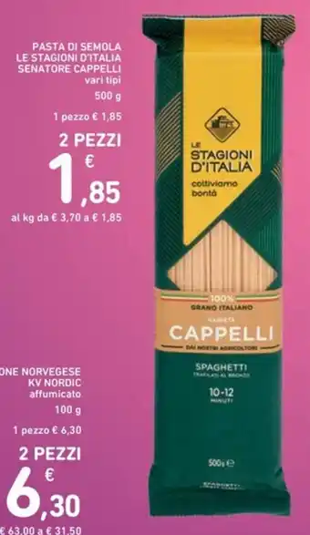 Spazio Conad Le Stagioni d'Italia Senatore Cappelli Pasta di Semola 500g 2 pezzi offerta
