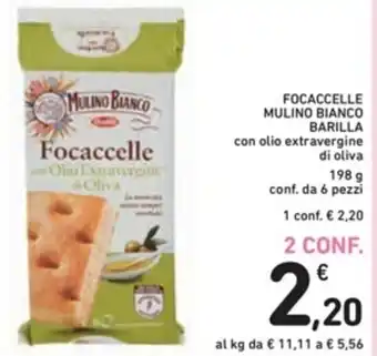 Spazio Conad Mulino Bianco Focaccelle Barilla con olio extravergine di oliva 198g offerta