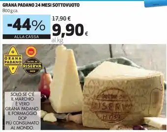 Coop Grana padano 24 mesi sottovuoto offerta