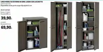 Linea mobili da esterno in simil legno con lucchetto