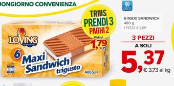 Todis 6 maxi sandwich offerta