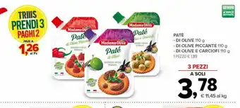 Todis Pate di olive / olive piccante / olive e carciofi offerta