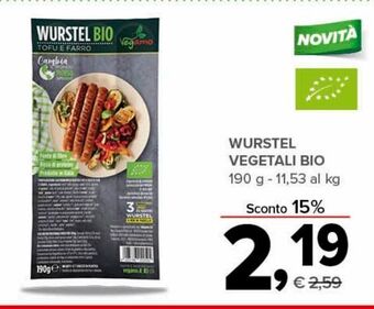 Todis Wurstel vegetali bio 190 g offerta