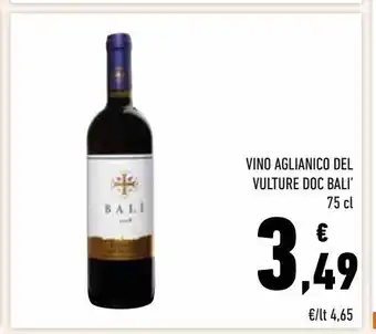 Conad Vino aglianico del vulture doc balì offerta