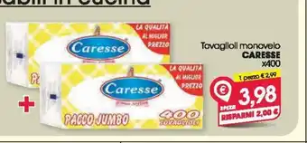 Tovaglioli monovelo caresse x 400 - 2 pezzi