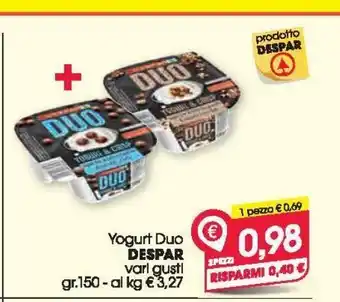 Despar Yogurt duo despar vari gusti gr 150 - 2 pezzi offerta