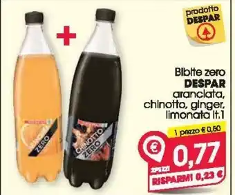 Despar Bibite zero despar aranciata, chinotto, ginger, limonata 1 l - 2 pezzi offerta