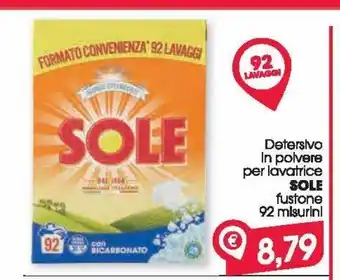 Detersivo in polvere oer lavatrice sole fustone 92 misurini