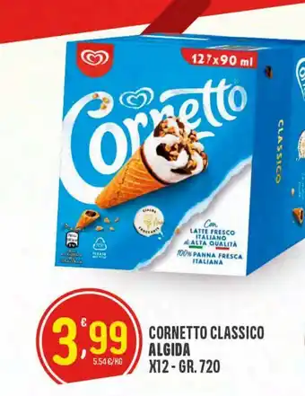 Despar Cornetto algida classico x12 gr 720 offerta